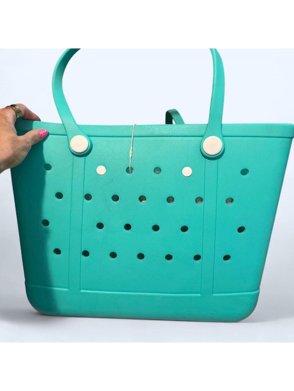 Turquoise Rubber sz XL Tote Beach Washable Durable Pool Boat Sports Beach Bag